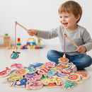 Brinquedo de Pesca Magnética de Madeira