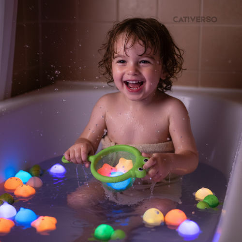 Kit Banho Interativo - Bichinhos Brilhantes de LED