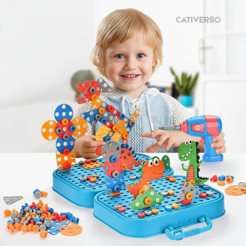 Maleta de Ferramentas Infantil + Furadeira Elétrica