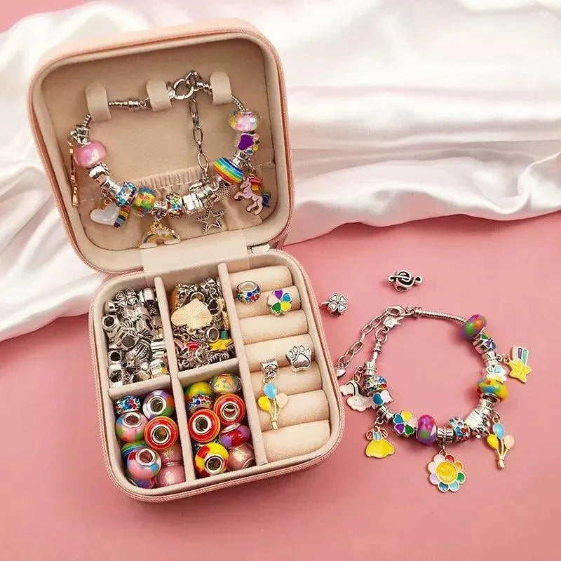 Kit Pulseiras e Berloques Infantil - 66 Peças