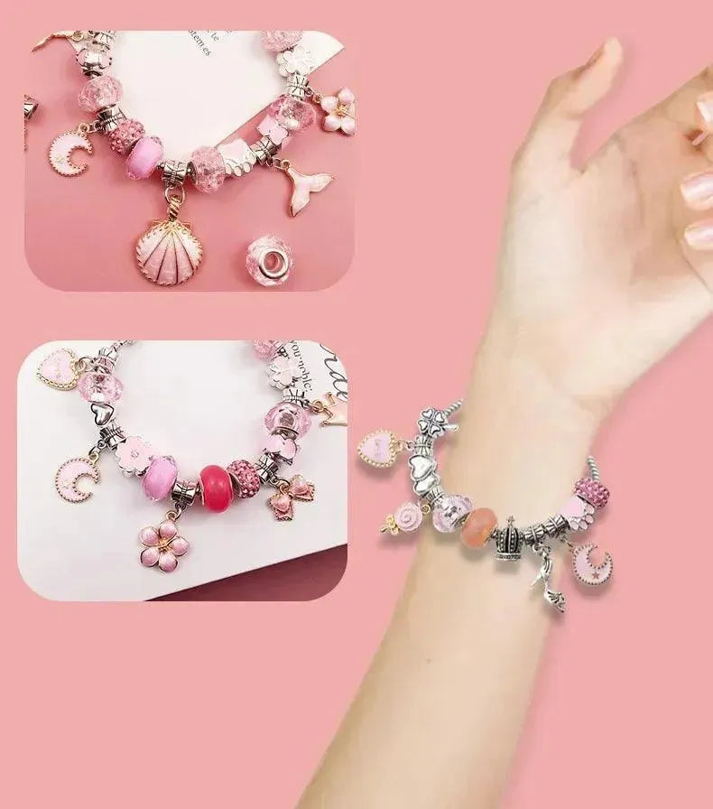 Kit Pulseiras e Berloques Infantil - 66 Peças