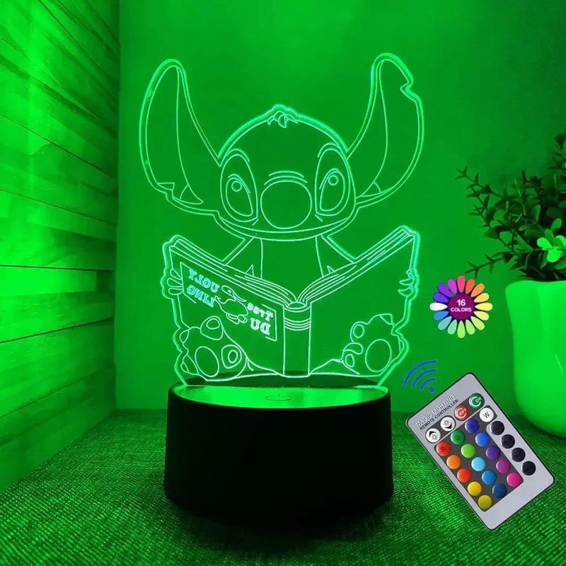 Luminaria Stitch - LED 3D Com Controle 16 Cores