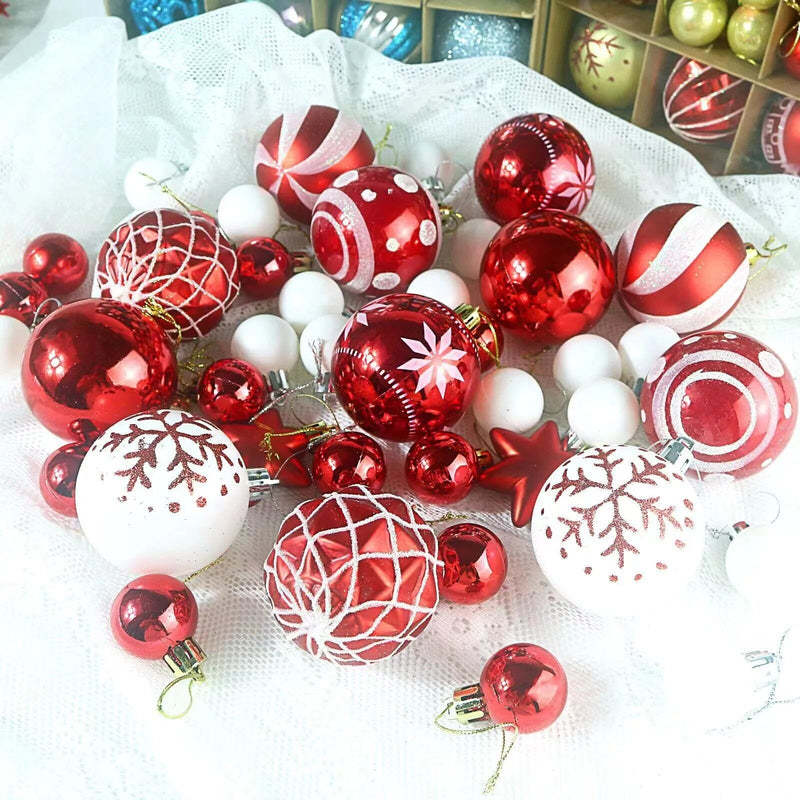 Bolas de Natal Variadas - Kit com 44 Unidades