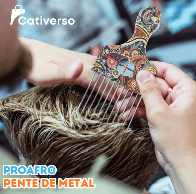 ProAfro - Pente de Metal para Salão - Kit com 4