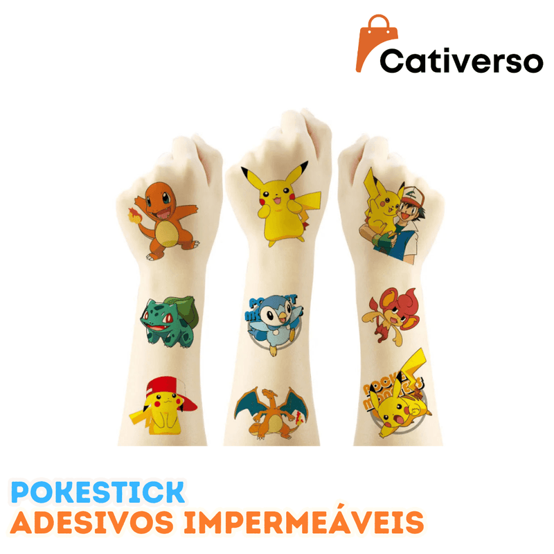 PokeStick - Adesivos Impermeáveis de Tatuagem