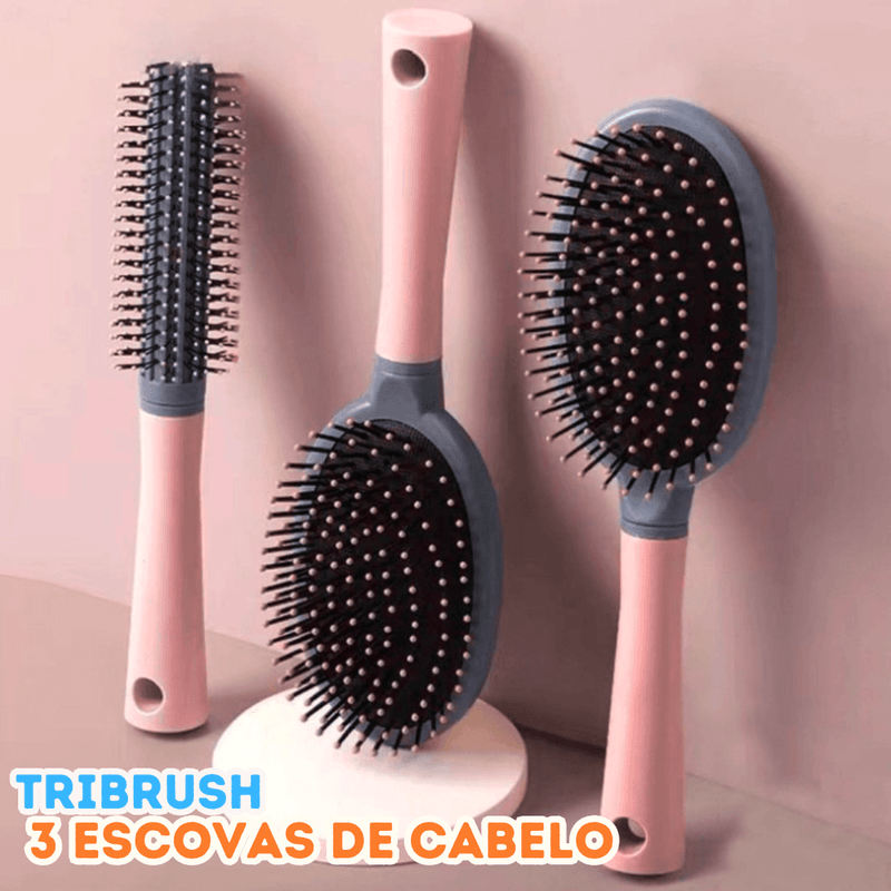 TriBrush Set - Conjunto de 3 Escovas de Cabelo