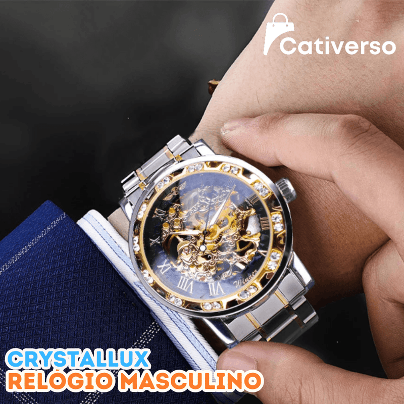 CrystalLux - Relógio Masculino Esqueleto