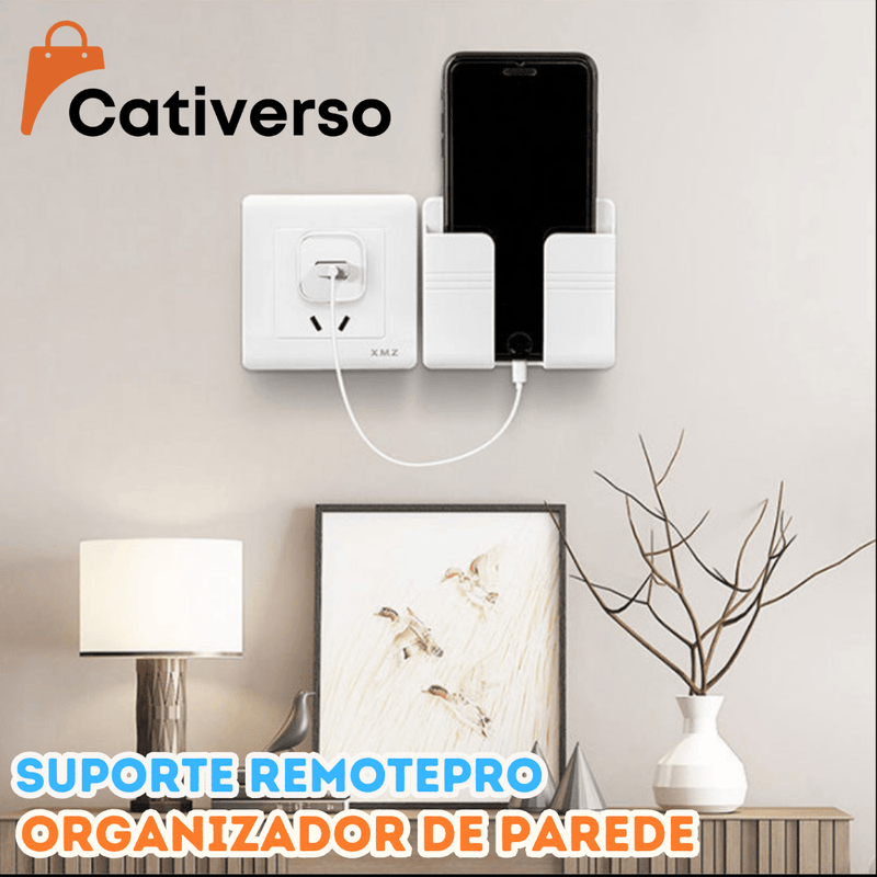 Suporte RemotePro - Organizador de Parede para Controle e Celular