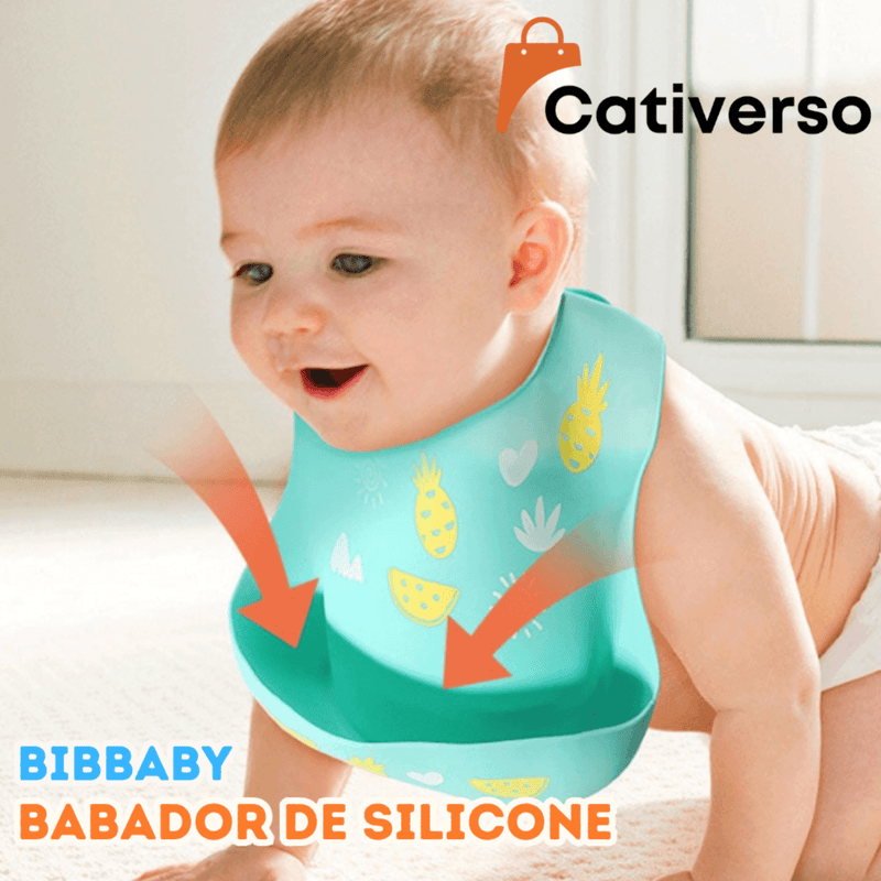 BibBaby - Babador de Silicone Impermeável Infantil: