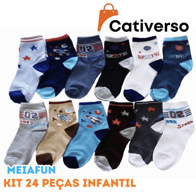 MeiaFun - Kit 24 Peças Infantil