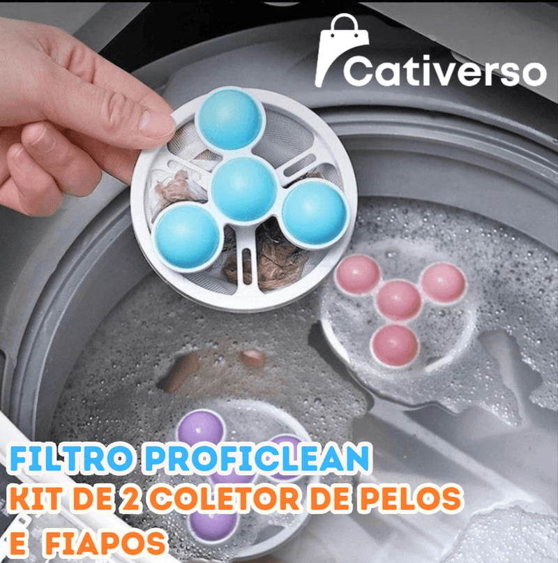 Filtro ProfiClean - Kit de 2 Coletores de Pelos e  Fiapos