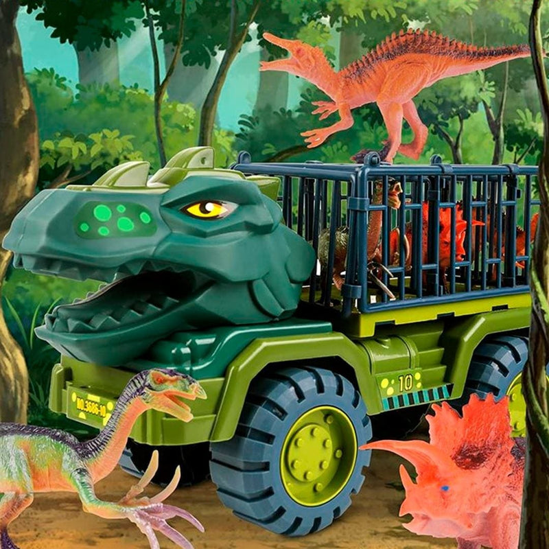 Car Rex I Carrinho Dinossauro Rex + Brinde (12 Dinossauros)